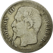 Moneda, Francia, Napoleon III, Napoléon III, Franc, 1856, Lyon, BC+, Plata