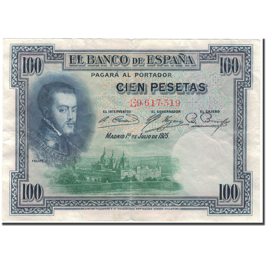 Banconote, Spagna, 100 Pesetas, 1925-07-01, KM:69c, MB+