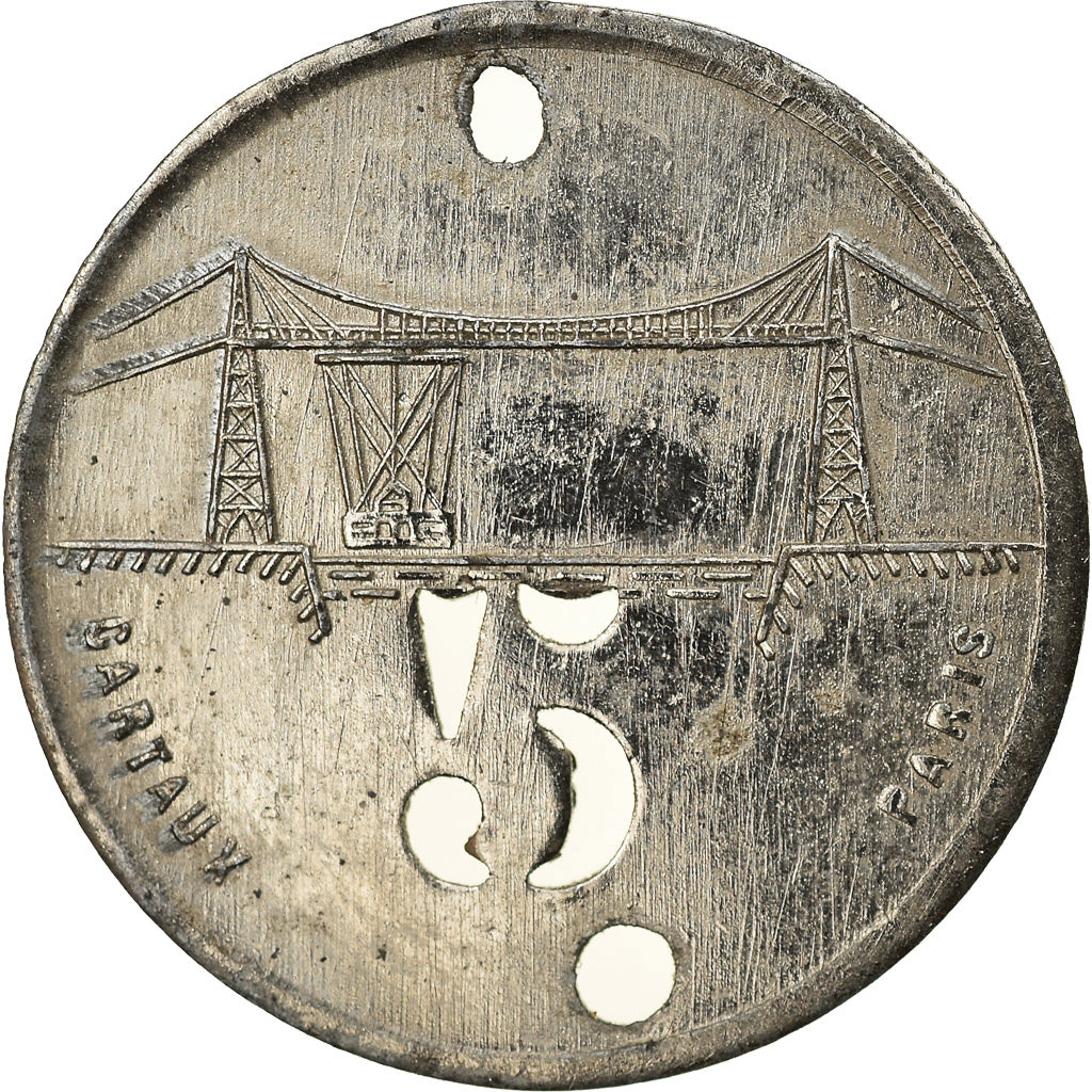 Moeda, França, Transbordeur de Rouen, Rouen, 5 Centimes, MS(60-62), Nickel