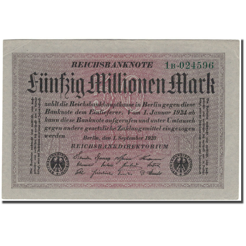 Banknote, Germany, 50 Millionen Mark, 1924-01-01, KM:109a, UNC(60-62)