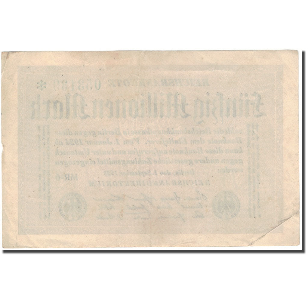 Banknote, Germany, 50 Millionen Mark, 1924-01-01, KM:109d, EF(40-45)