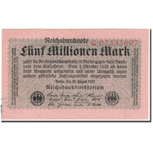 Nota, Alemanha, 5 Millionen Mark, 1923, KM:105, AU(55-58)