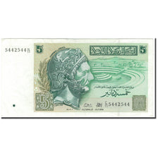 Banknote, Tunisia, 5 Dinars, 1993-11-07, KM:86, AU(50-53)