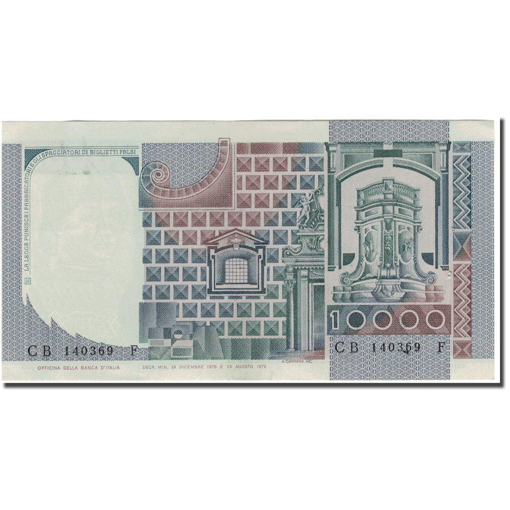 Banknote, Italy, 10,000 Lire, KM:106a, AU(50-53)