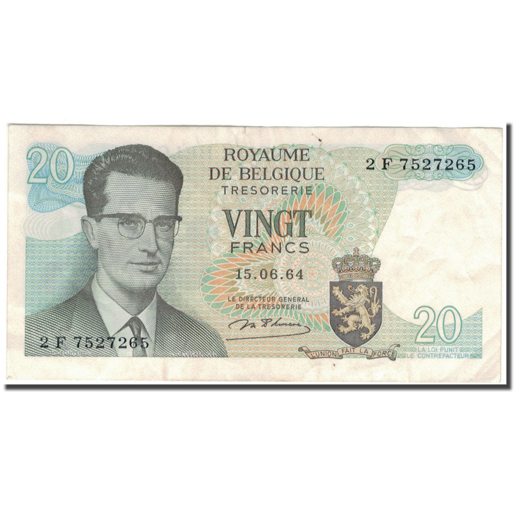 Banknote, Belgium, 20 Francs, 1964-06-15, KM:138, EF(40-45)