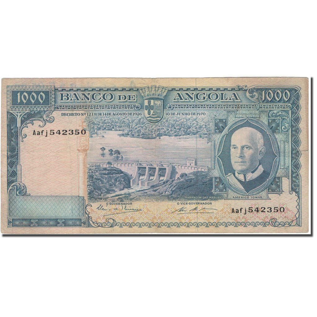 Banknote, Angola, 1000 Escudos, KM:96, VG(8-10)