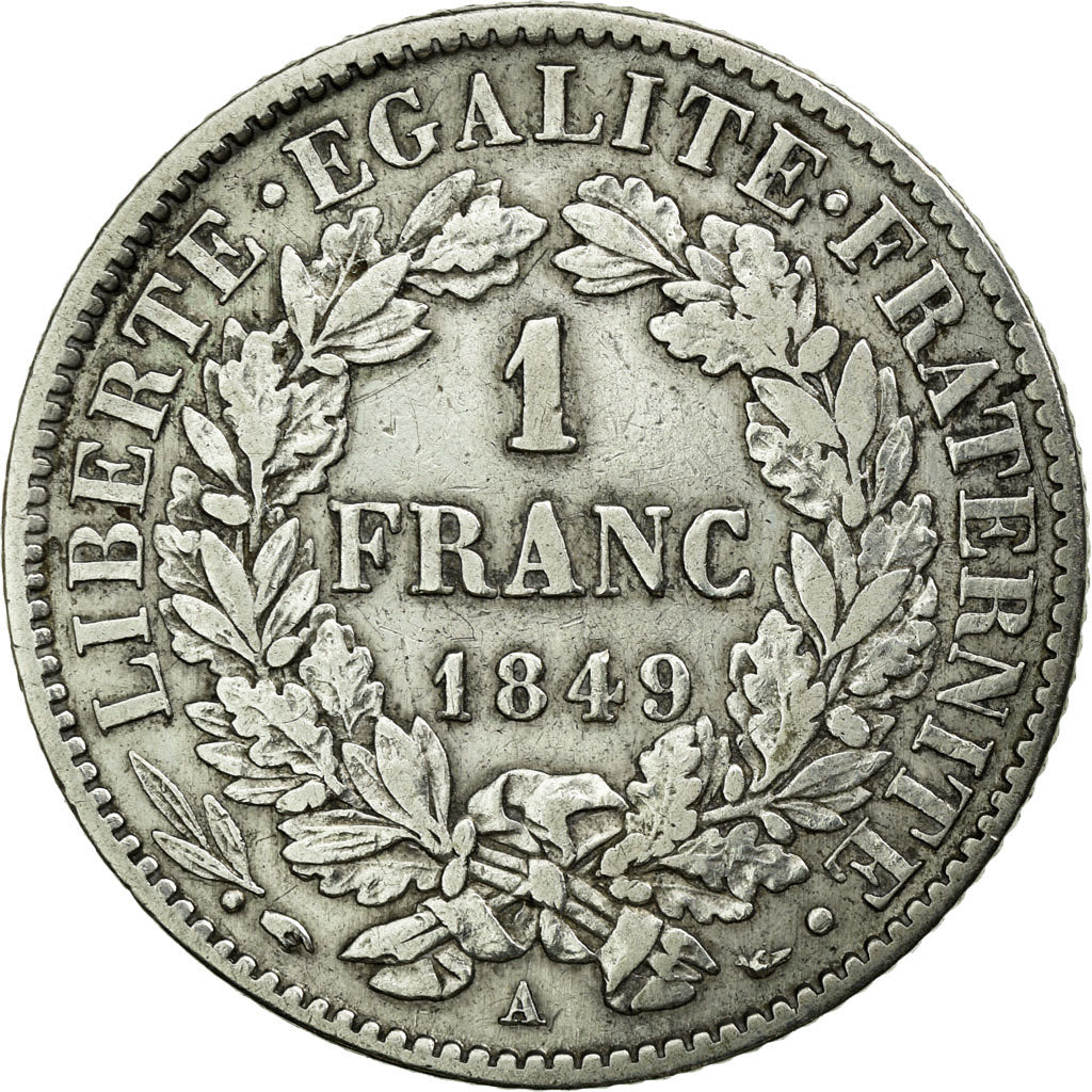 Coin, France, Cérès, Franc, 1849, Paris, EF(40-45), Silver, KM:759.1