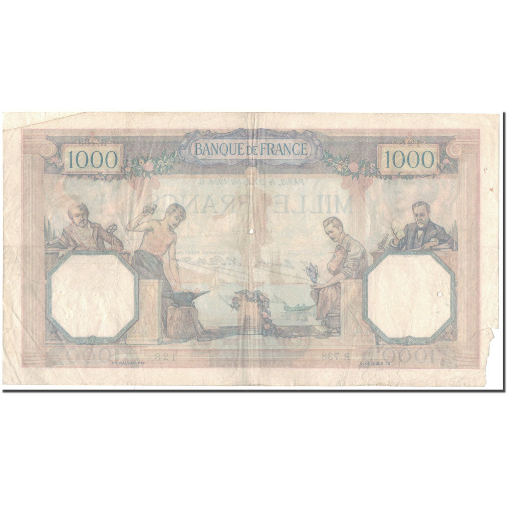 Francia, 1000 Francs, 1 000 F 1927-1940 ''Cérès et Mercure'', 1928-07-20, B