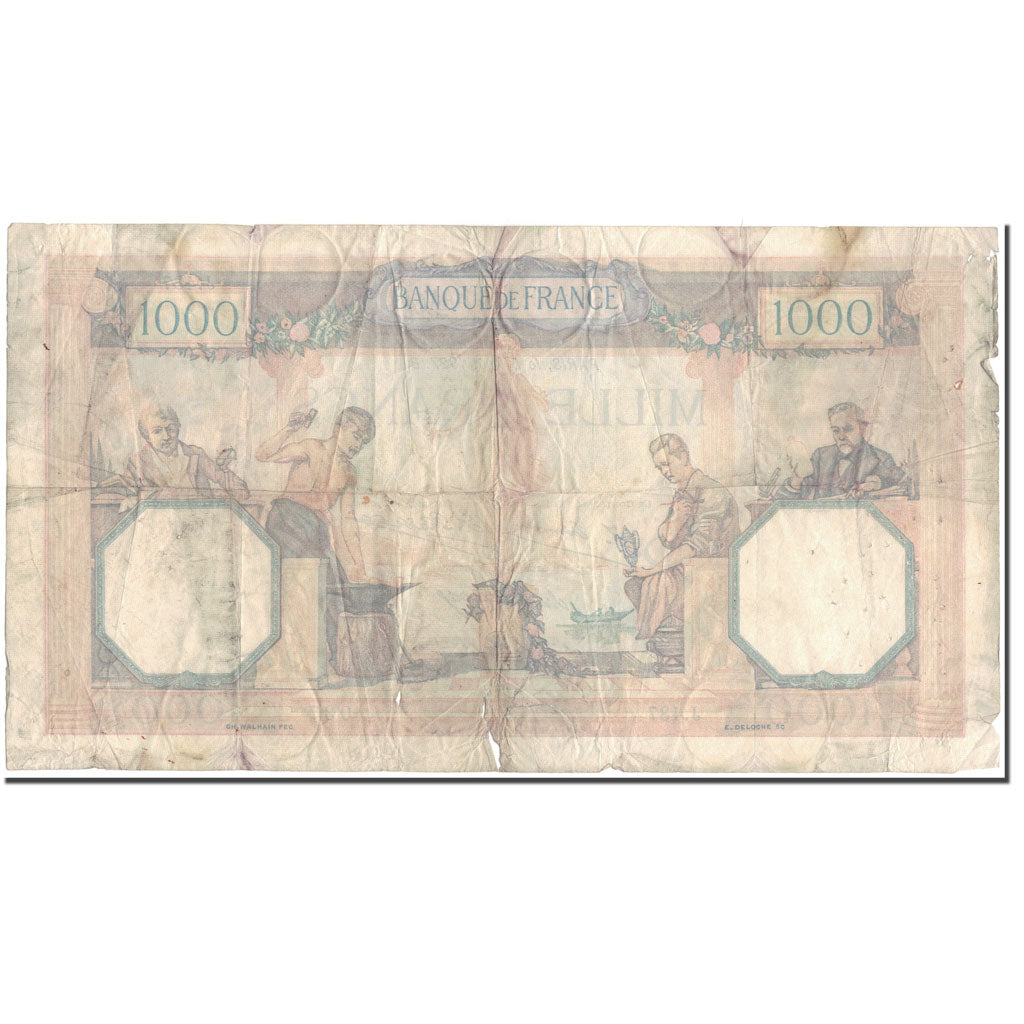 Francia, 1000 Francs, 1 000 F 1927-1940 ''Cérès et Mercure'', 1927-08-05, B