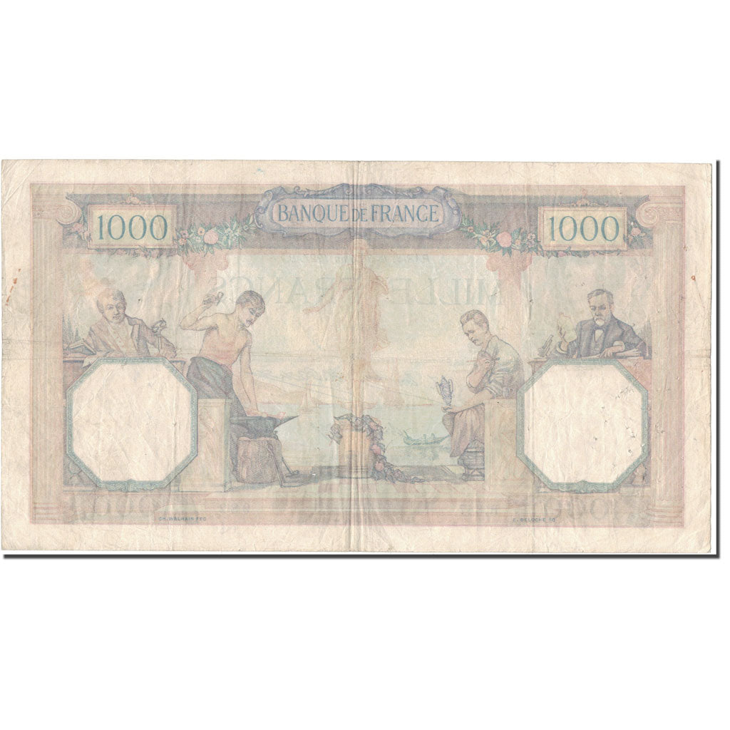 Frankrijk, 1000 Francs, 1 000 F 1927-1940 ''Cérès et Mercure'', 1927-08-05, B