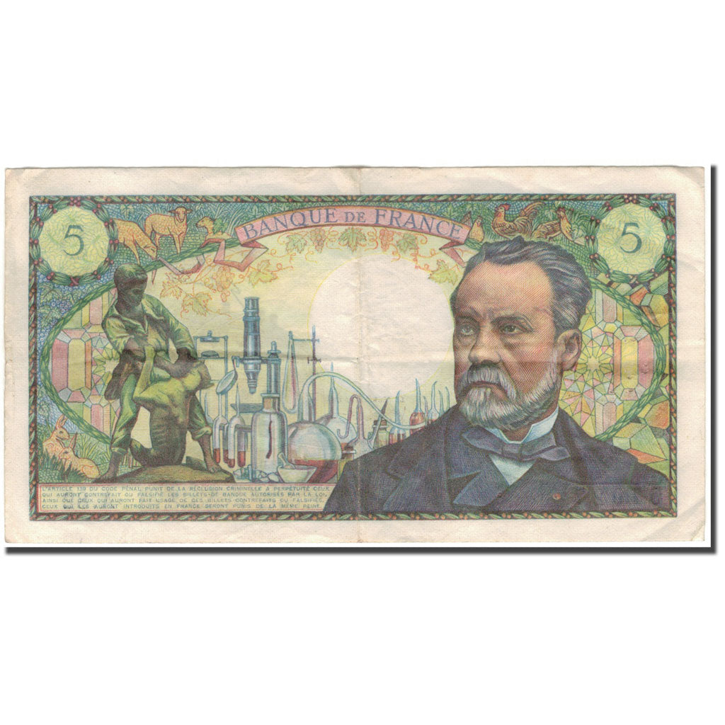 Frankreich, 5 Francs, 5 F 1966-1970 ''Pasteur'', 1968-08-01, S+, Fayette:61.8