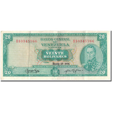 Banknote, Venezuela, 20 Bolivares, 1974-01-29, KM:46e, AU(50-53)