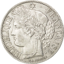 FRANCE, Cérès, Franc, 1872, Bordeaux, KM #822.2, AU(55-58), Silver, 23, Gadoury 