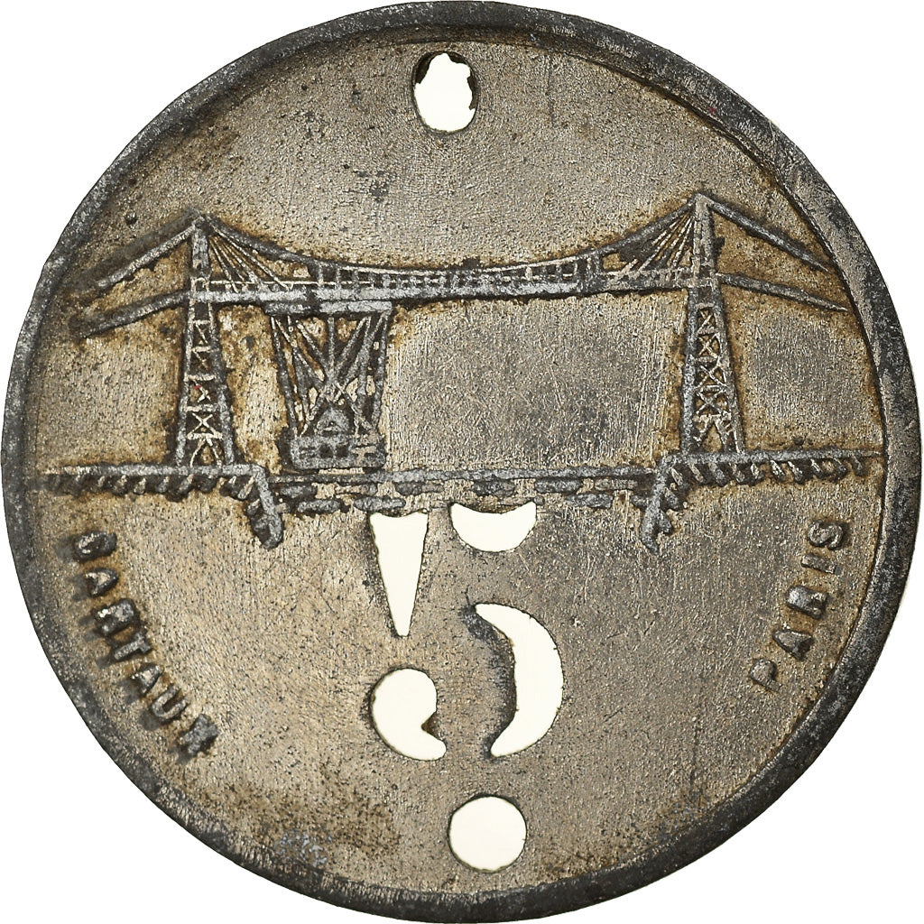 Coin, France, Transbordeur de Rouen, Rouen, 5 Centimes, EF(40-45), Nickel plated