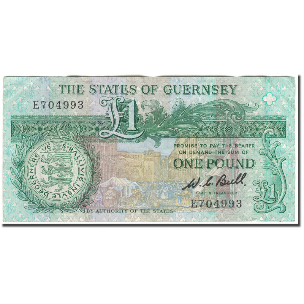 Banknote, Guernsey, 1 Pound, KM:48a, VF(30-35)