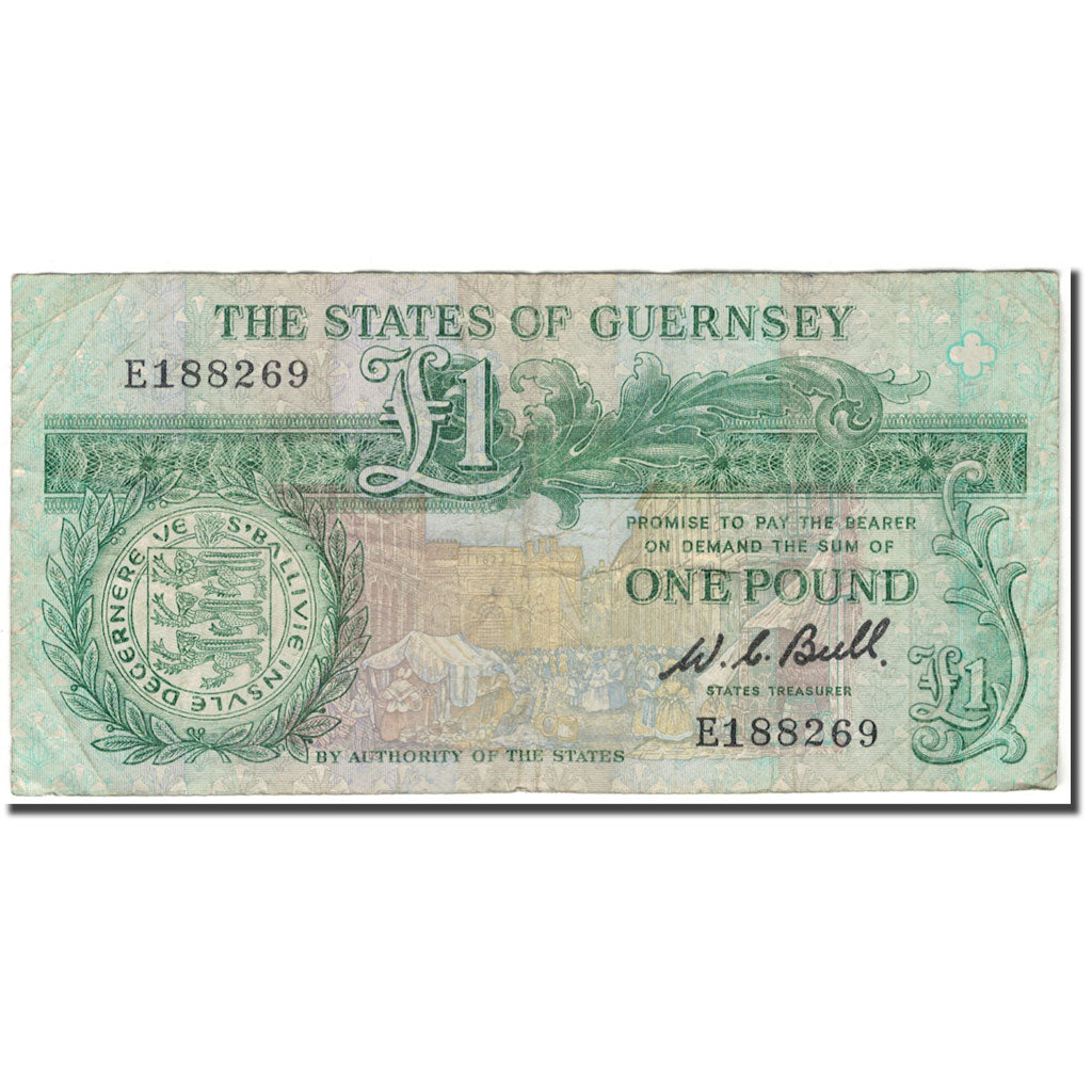 Geldschein, Guernsey, 1 Pound, KM:48a, SGE+