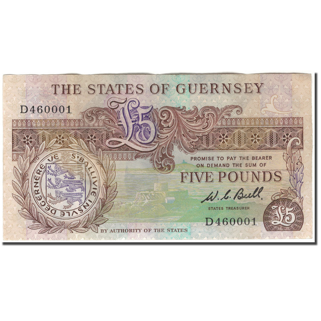 Banconote, Guernsey, 5 Pounds, KM:49a, MB+