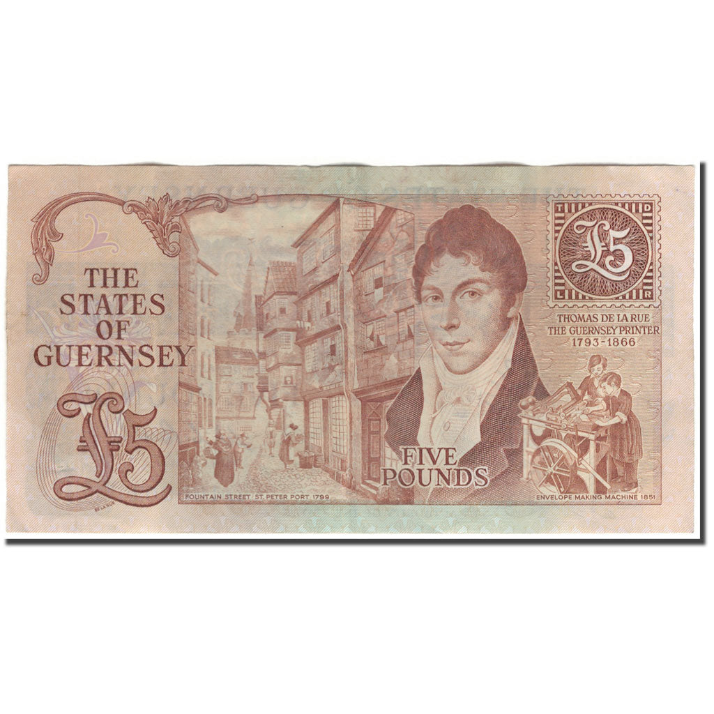 Banconote, Guernsey, 5 Pounds, KM:49a, MB+