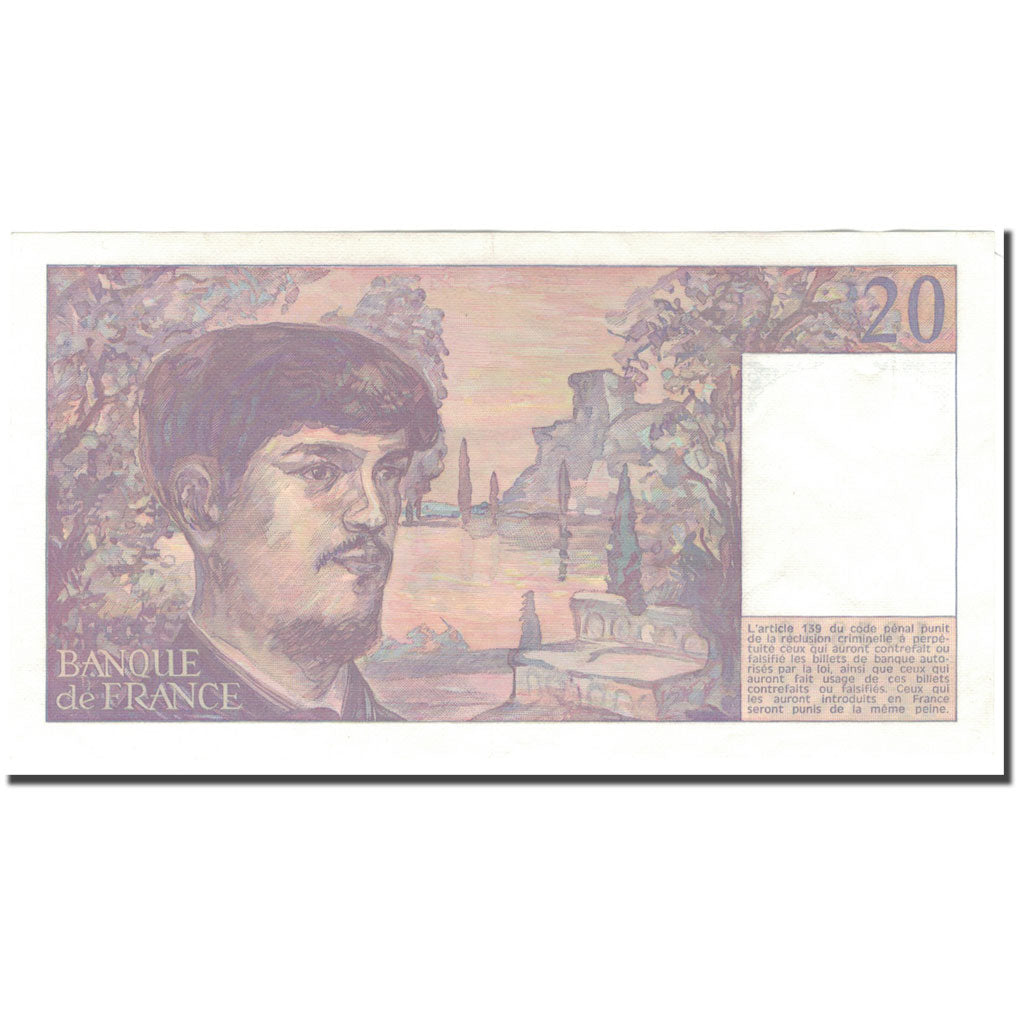 Frankrijk, 20 Francs, 20 F 1980-1997 ''Debussy'', 1988, TTB+, Fayette:66.9