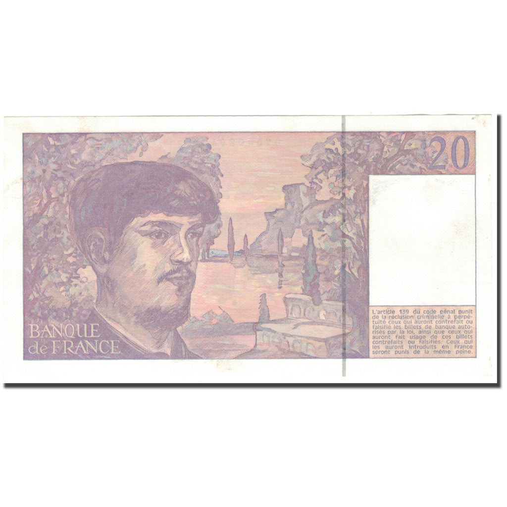 France, 20 Francs, 20 F 1980-1997 ''Debussy'', 1990, AU(55-58), Fayette:66bis.1