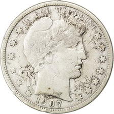 UNITED STATES, Barber Half Dollar, Half Dollar, 1907, U.S. Mint, KM #116,...