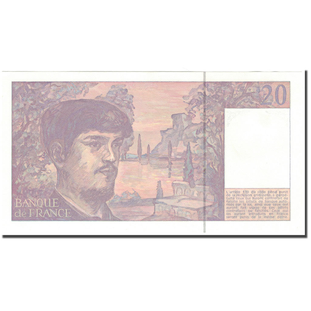 Frankrijk, 20 Francs, 20 F 1980-1997 ''Debussy'', 1990, SUP+, Fayette:66bis.1