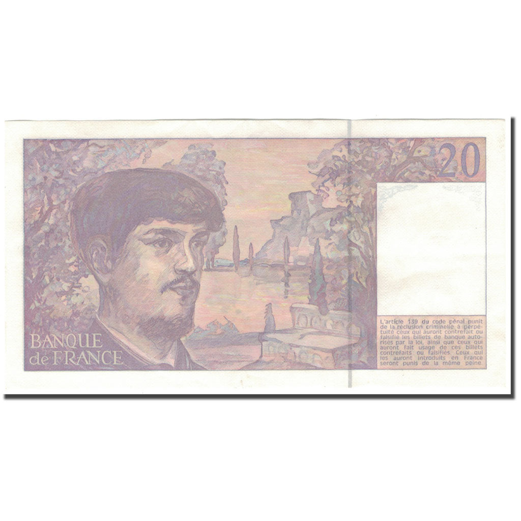 Frankreich, 20 Francs, Debussy, 1991, VZ, Fayette:66Bis.2, KM:151e
