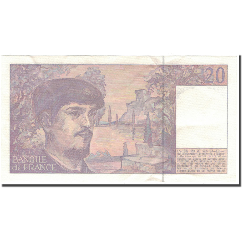 Frankreich, 20 Francs, Debussy, 1991, VZ, Fayette:66Bis.2, KM:151e