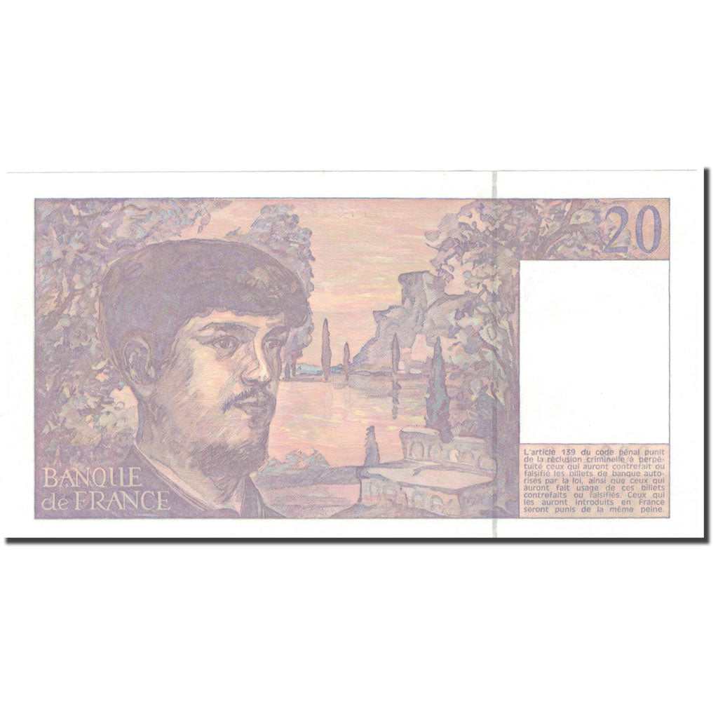 France, 20 Francs, 20 F 1980-1997 ''Debussy'', 1992, UNC(63), Fayette:66bis.3