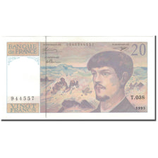 France, 20 Francs, 20 F 1980-1997 ''Debussy'', 1993, UNC(63), Fayette:66 bis.4