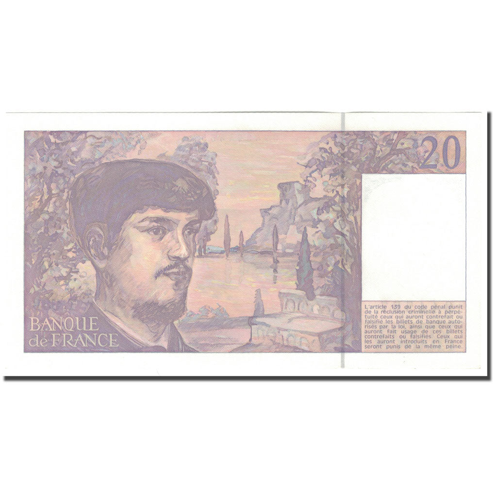 France, 20 Francs, 20 F 1980-1997 ''Debussy'', 1993, UNC(63), Fayette:66 bis.4