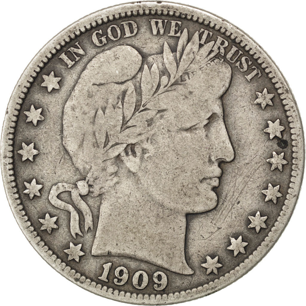 UNITED STATES, Barber Half Dollar, Half Dollar, 1909, U.S. Mint, KM #116,...