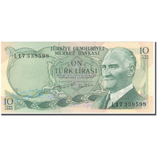 Banknote, Turkey, 10 Lira, 1970, KM:186, UNC(65-70)