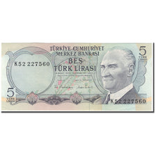 Geldschein, Türkei, 5 Lira, 1970, KM:185, UNZ-