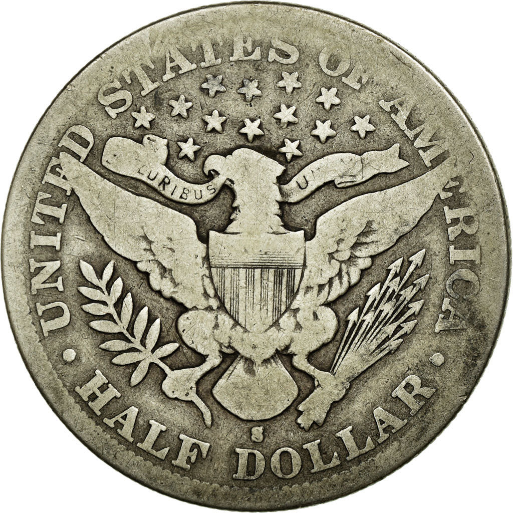 Coin, United States, Barber Half Dollar, Half Dollar, 1896, U.S. Mint