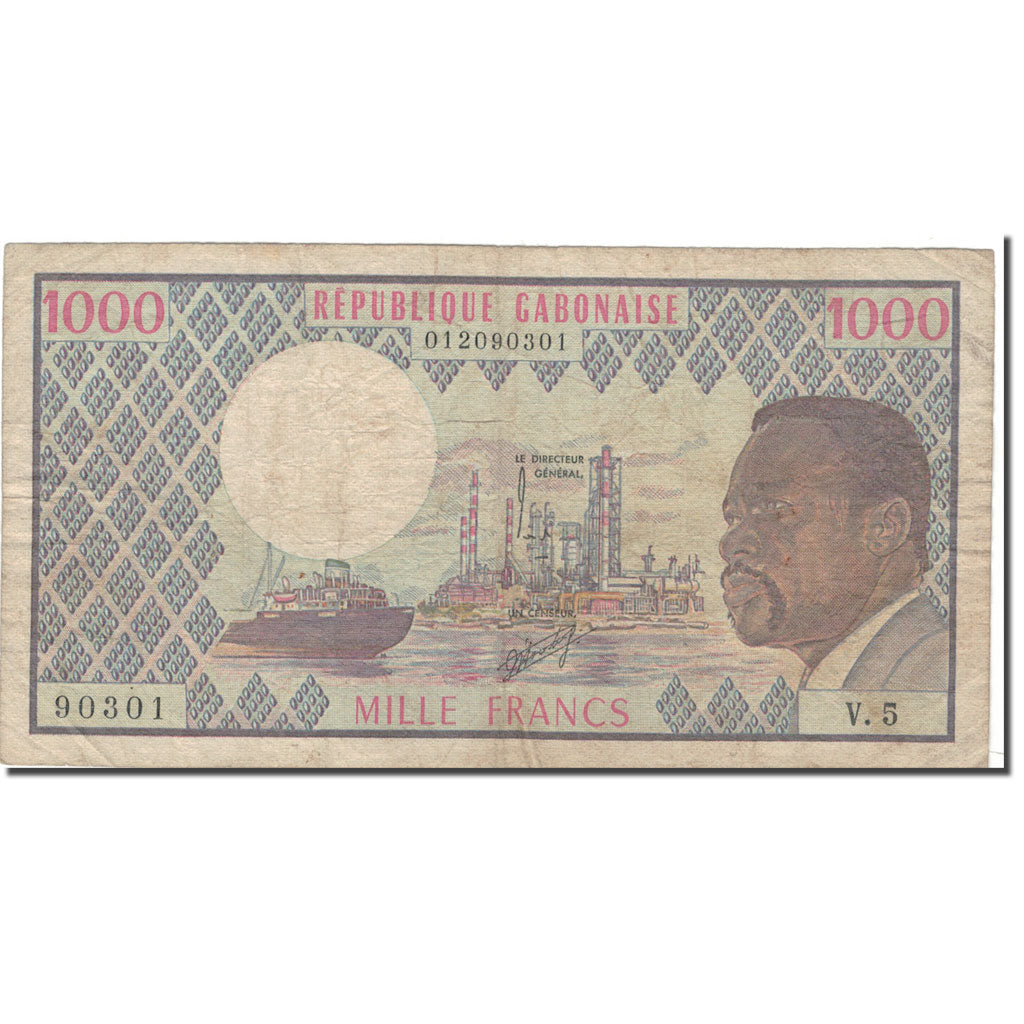Banknote, Gabon, 1000 Francs, KM:3b, VF(20-25)