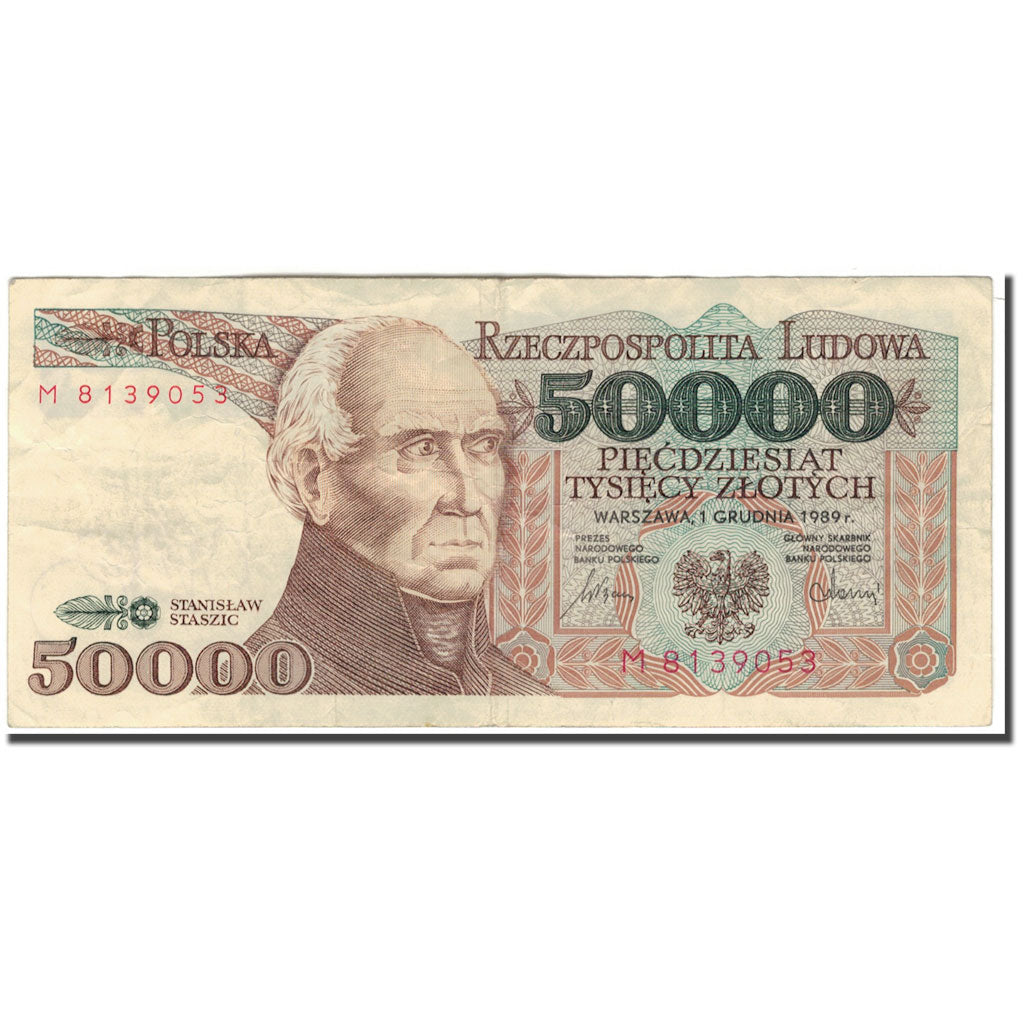 Banknote, Poland, 50,000 Zlotych, 1989, KM:153a, VF(30-35)