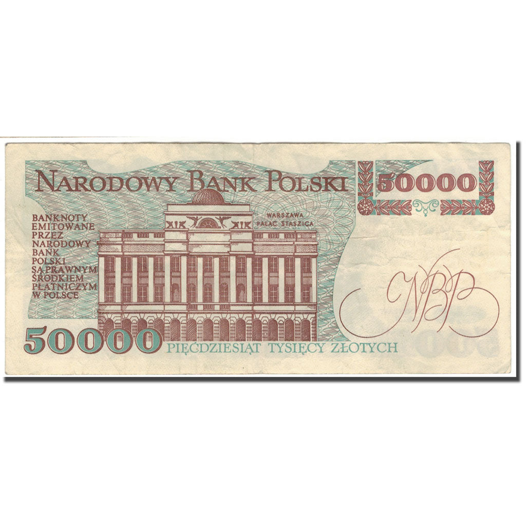 Banknote, Poland, 50,000 Zlotych, 1989, KM:153a, VF(30-35)