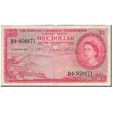 Nota, Territórios Britânicos das Caraíbas, 1 Dollar, 1962-01-02, KM:7c