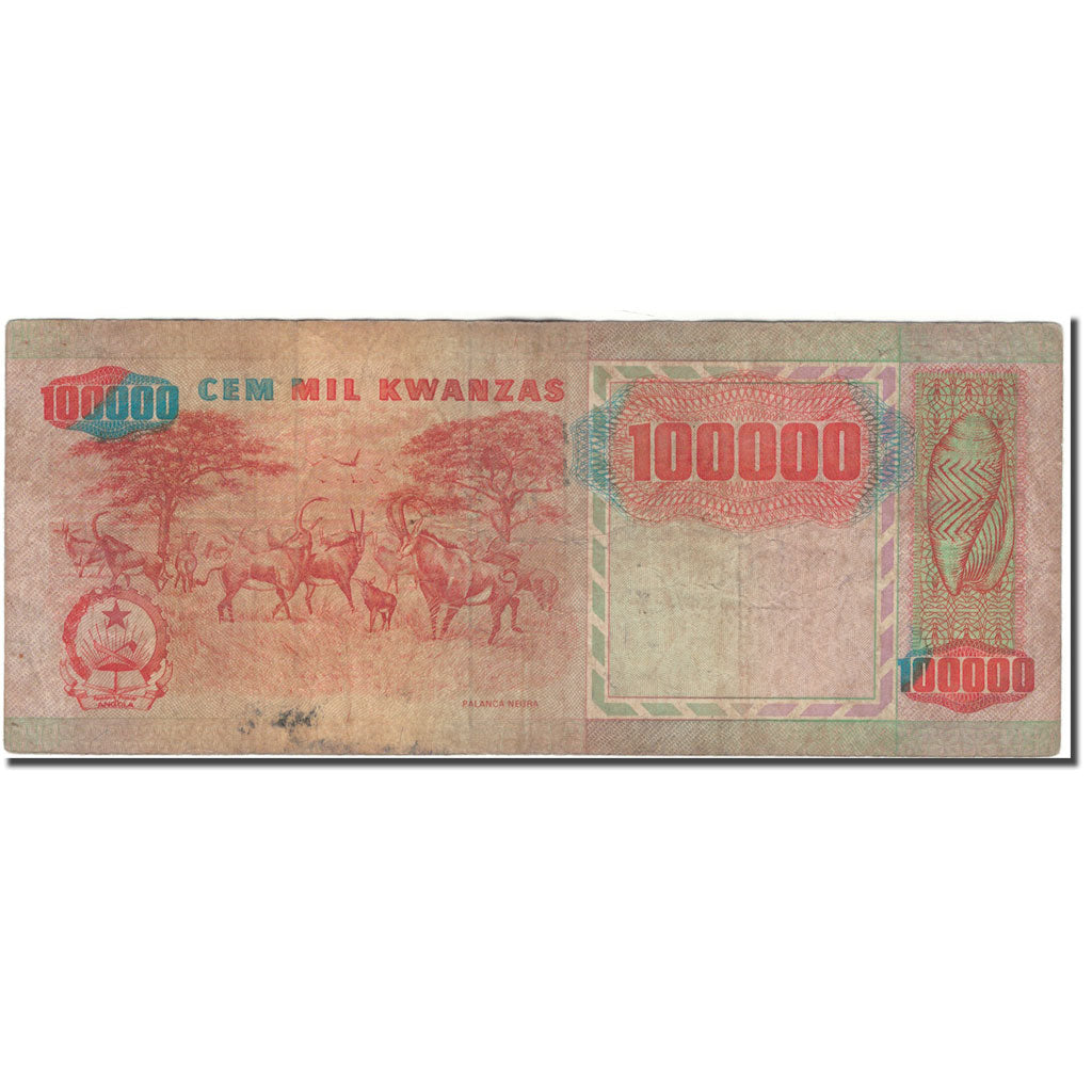 Nota, Angola, 100,000 Kwanzas, 1991-02-04, KM:133a, VG(8-10)