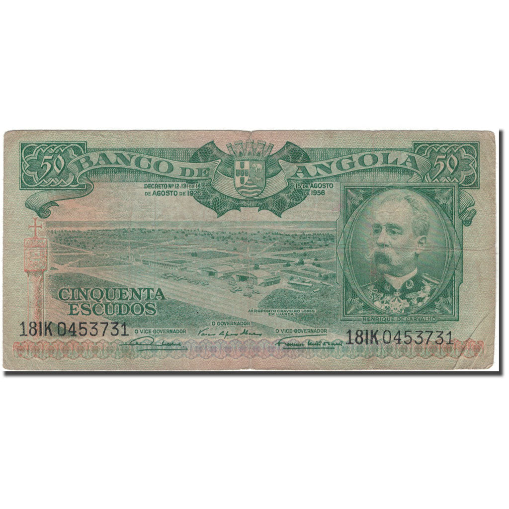 Banknote, Angola, 50 Escudos, 1956-08-15, KM:88a, VG(8-10)