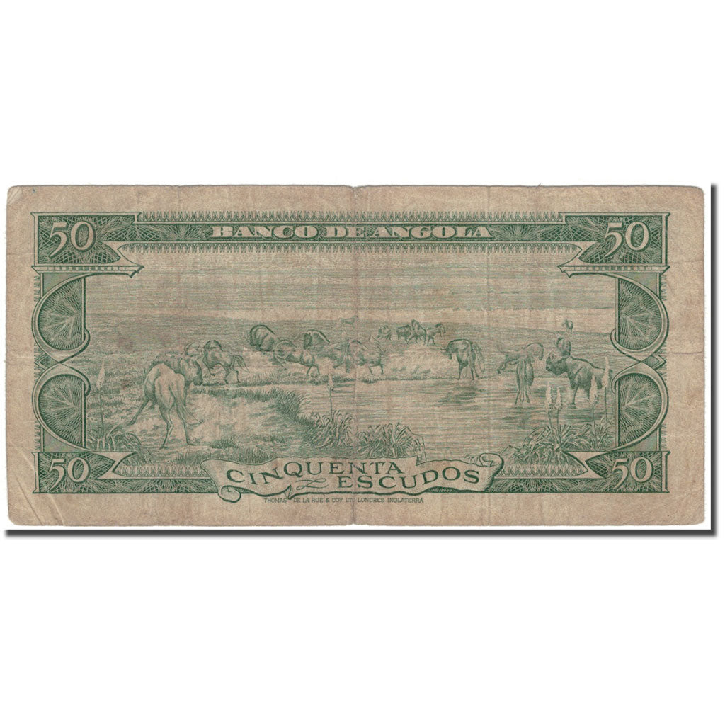 Banknote, Angola, 50 Escudos, 1956-08-15, KM:88a, VG(8-10)