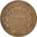 UNITED STATES, 2 Cents, 1865, U.S. Mint, KM #94, EF(40-45), Copper-Tin-Zinc,...