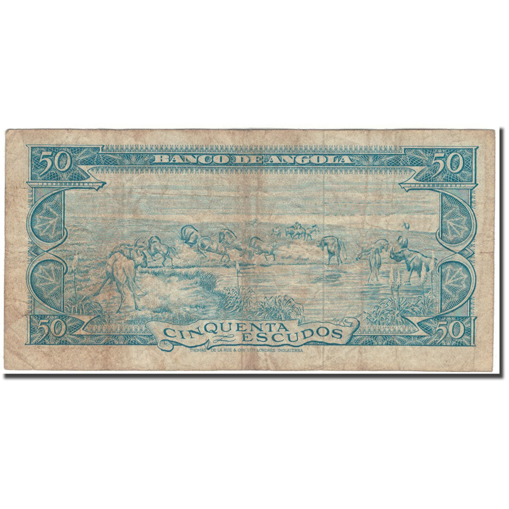 Banknote, Angola, 50 Escudos, 1962-06-10, KM:93, VG(8-10)