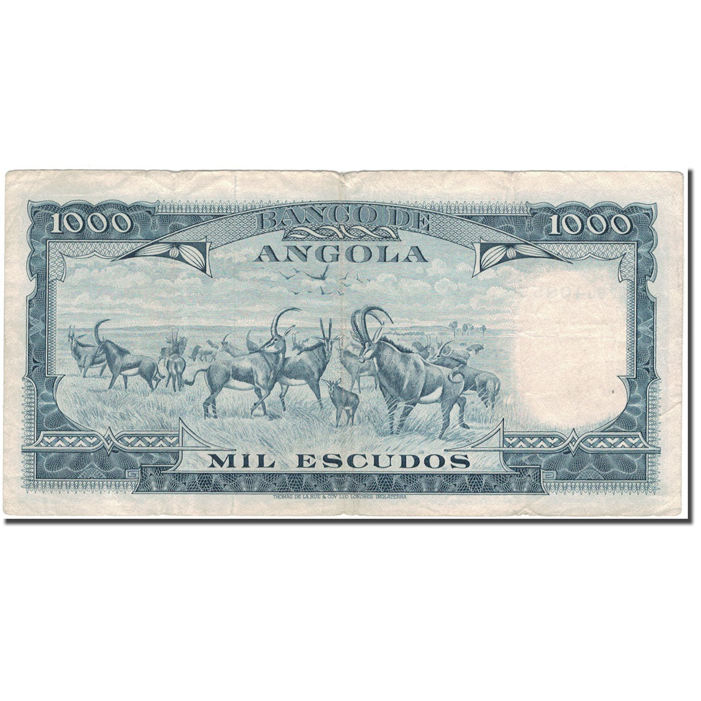 Biljet, Angola, 1000 Escudos, 1970-06-10, KM:98, TTB