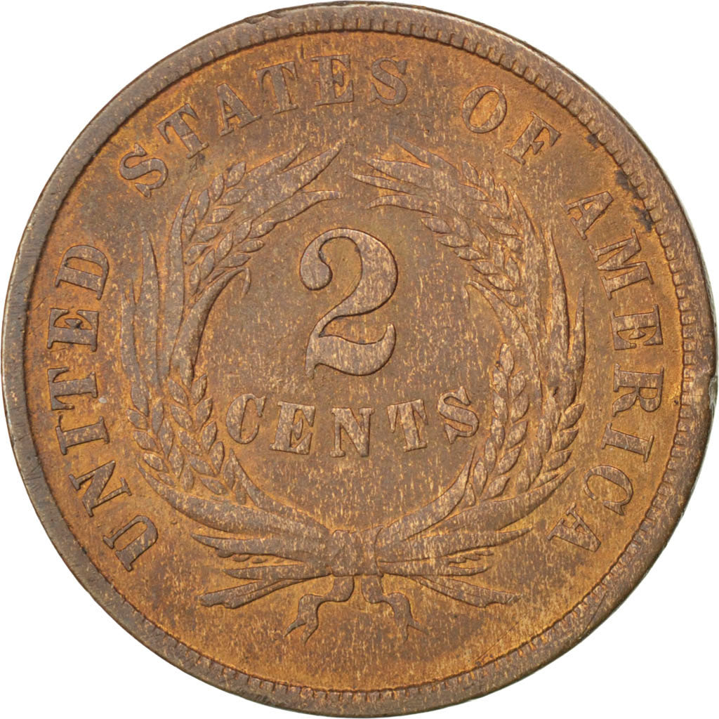 Moneda, Estados Unidos, 2 Cents, 1864, Philadelphia, MBC, Cobre - hojalata -