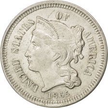 Coin, United States, Nickel 3 Cents, 1865, U.S. Mint, Philadelphia, MS(60-62)