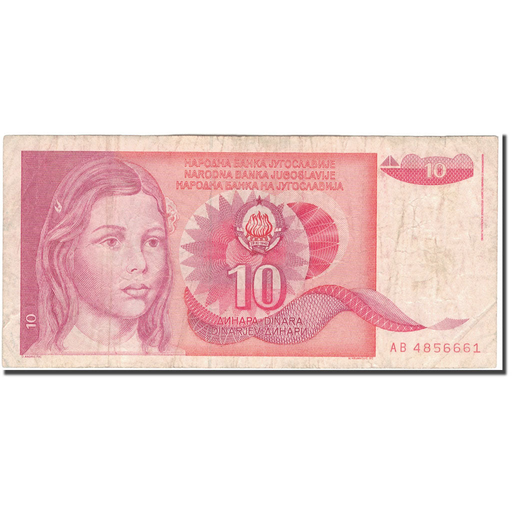 Billet, Yougoslavie, 10 Dinara, 1990-09-01, KM:103, B+