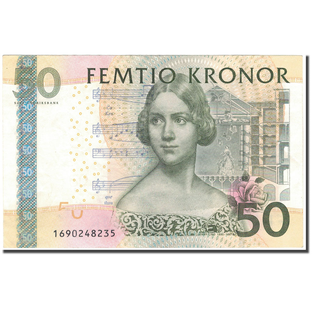 Nota, Suécia, 50 Kronor, KM:64a, EF(40-45)