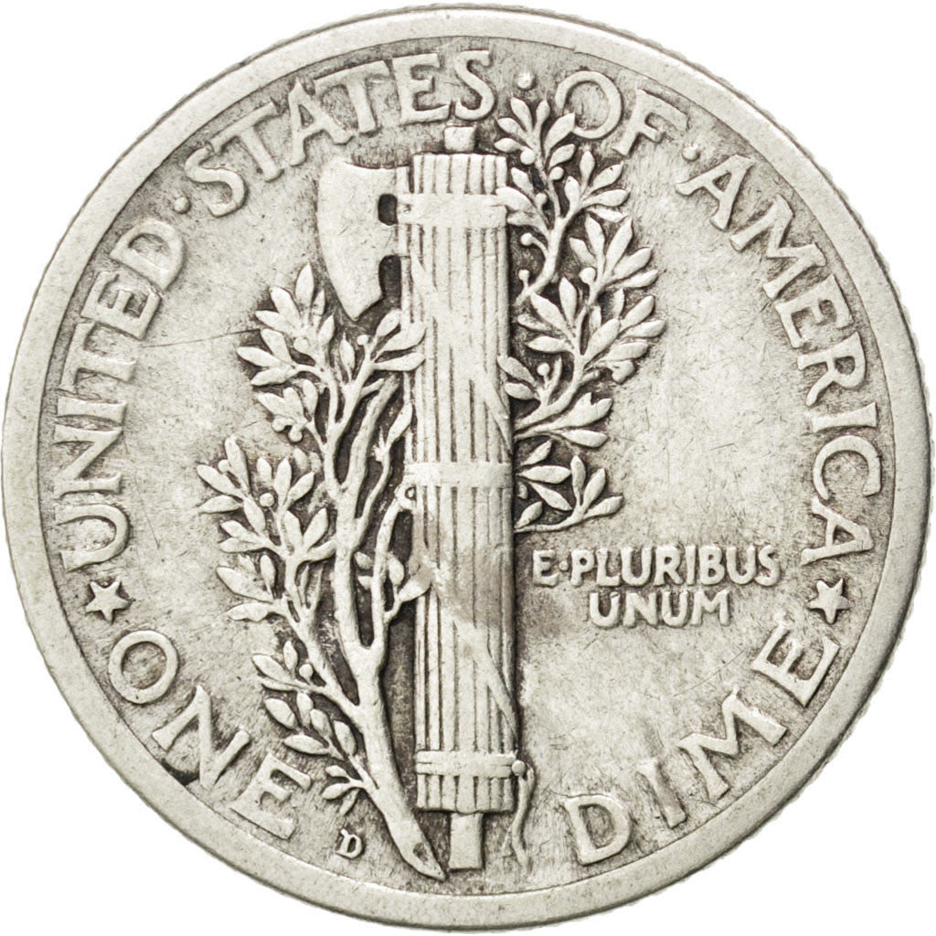 UNITED STATES, Mercury Dime, Dime, 1917, U.S. Mint, KM #140, EF(40-45), Silver,.